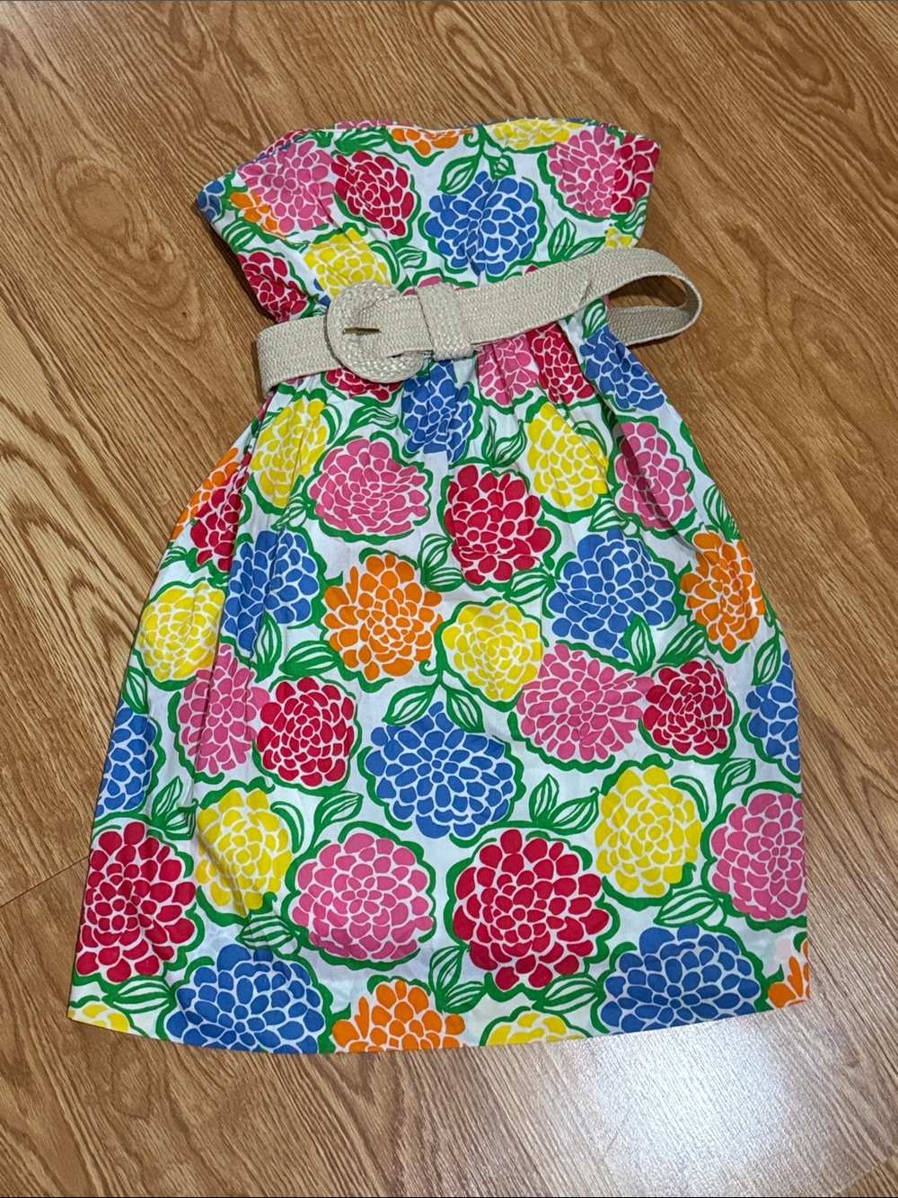 Lilly Pulitzer Strapless Floral Dress in Pink, Blue, Yellow, Orange, Red, Green
